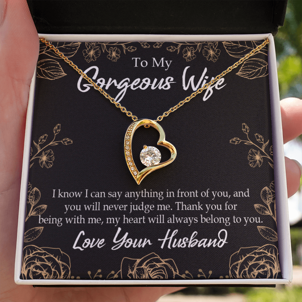 To My Wife Thank You For Being With Me Forever Necklace w Message Card-Express Your Love Gifts