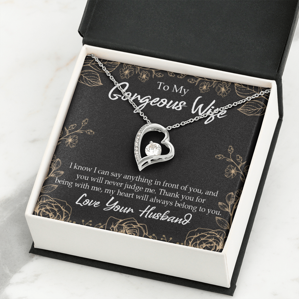 To My Wife Thank You For Being With Me Forever Necklace w Message Card-Express Your Love Gifts