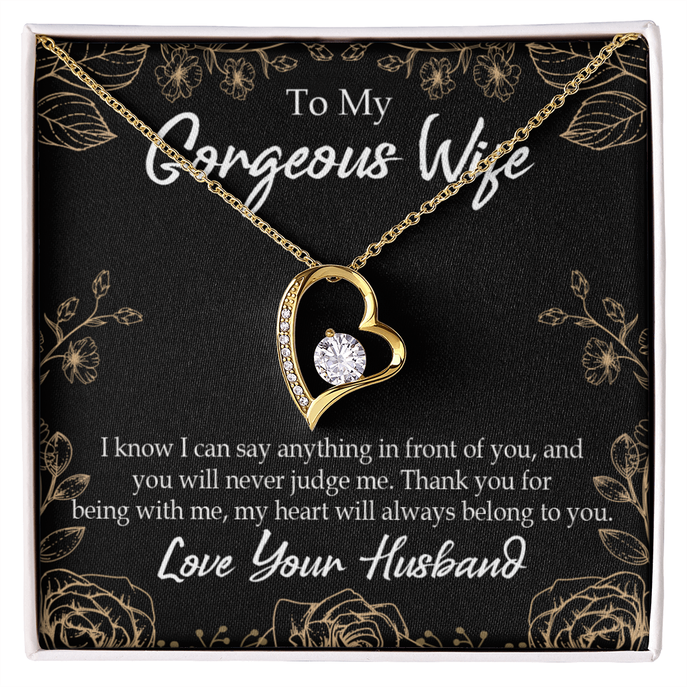 To My Wife Thank You For Being With Me Forever Necklace w Message Card-Express Your Love Gifts