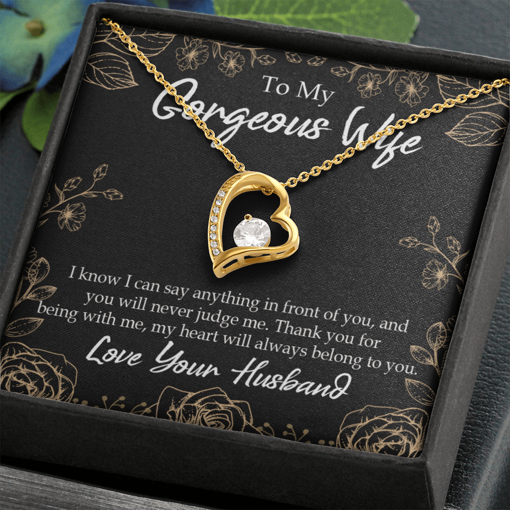 To My Wife Thank You For Being With Me Forever Necklace w Message Card-Express Your Love Gifts