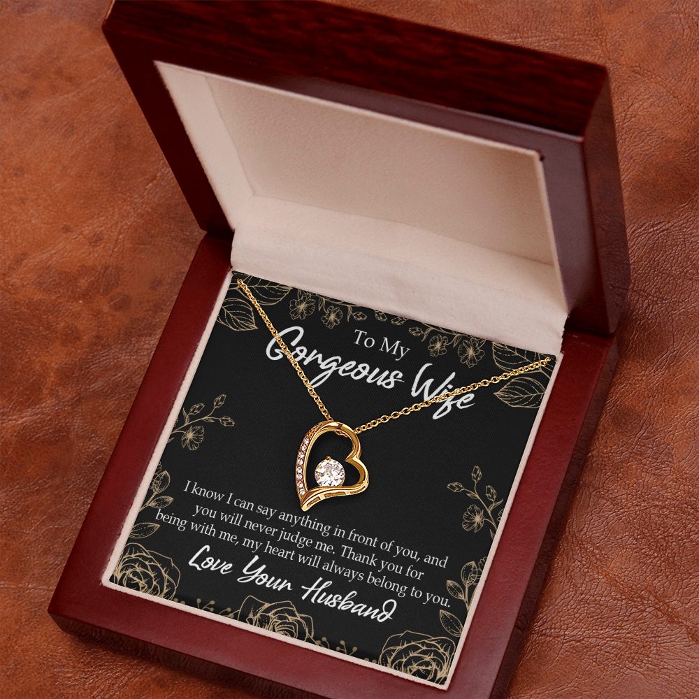 To My Wife Thank You For Being With Me Forever Necklace w Message Card-Express Your Love Gifts