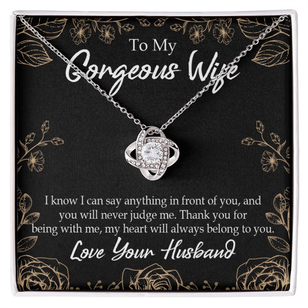 To My Wife Thank You For Being With Me Infinity Knot Necklace Message Card-Express Your Love Gifts