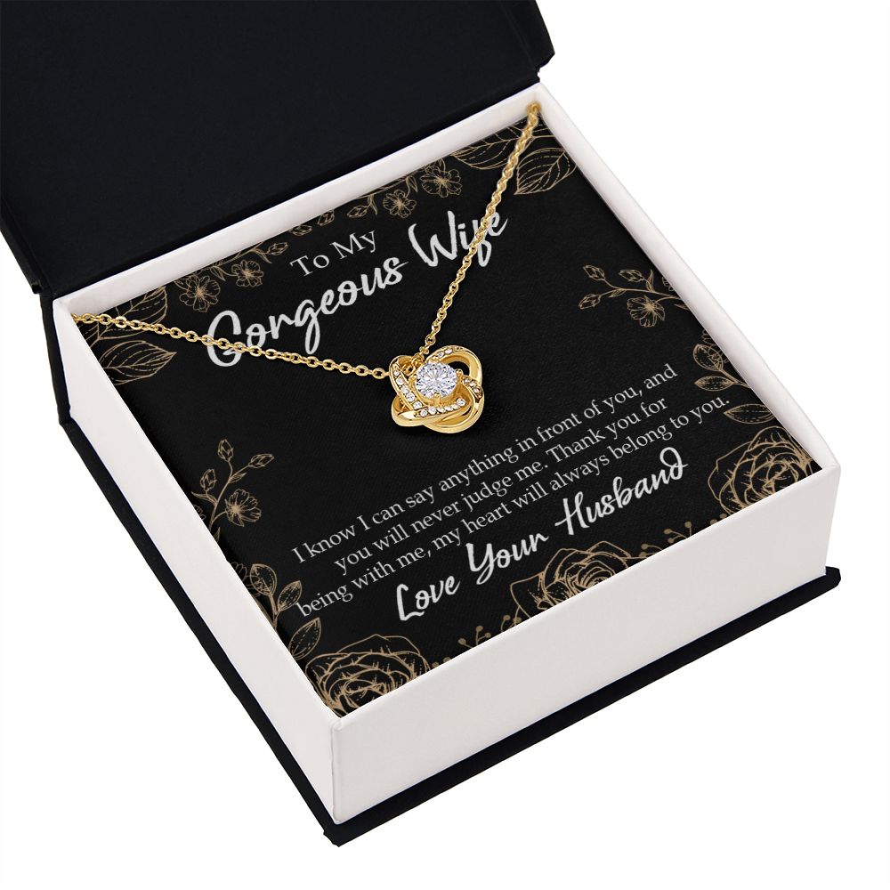 To My Wife Thank You For Being With Me Infinity Knot Necklace Message Card-Express Your Love Gifts