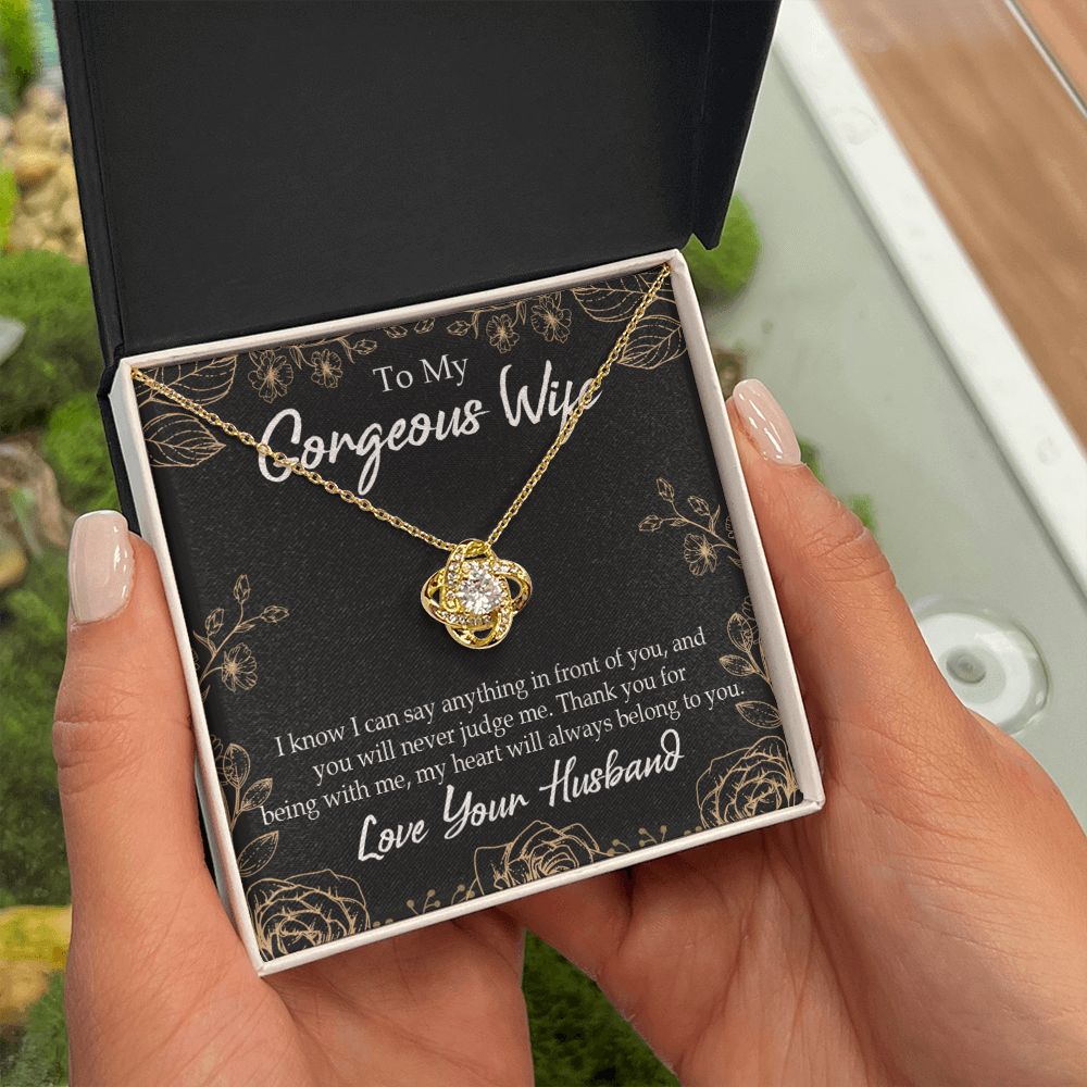 To My Wife Thank You For Being With Me Infinity Knot Necklace Message Card-Express Your Love Gifts