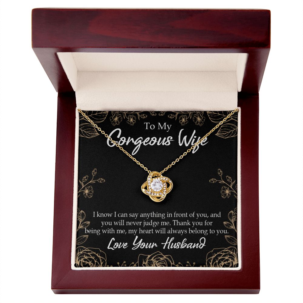 To My Wife Thank You For Being With Me Infinity Knot Necklace Message Card-Express Your Love Gifts