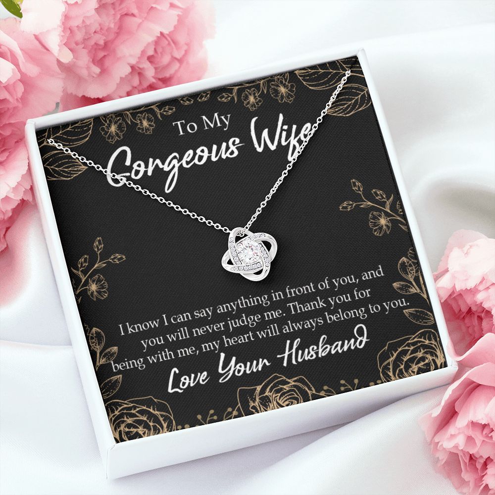 To My Wife Thank You For Being With Me Infinity Knot Necklace Message Card-Express Your Love Gifts