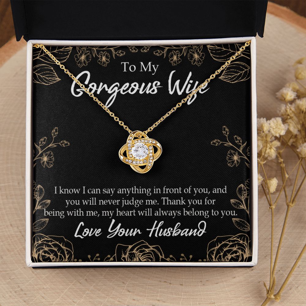 To My Wife Thank You For Being With Me Infinity Knot Necklace Message Card-Express Your Love Gifts