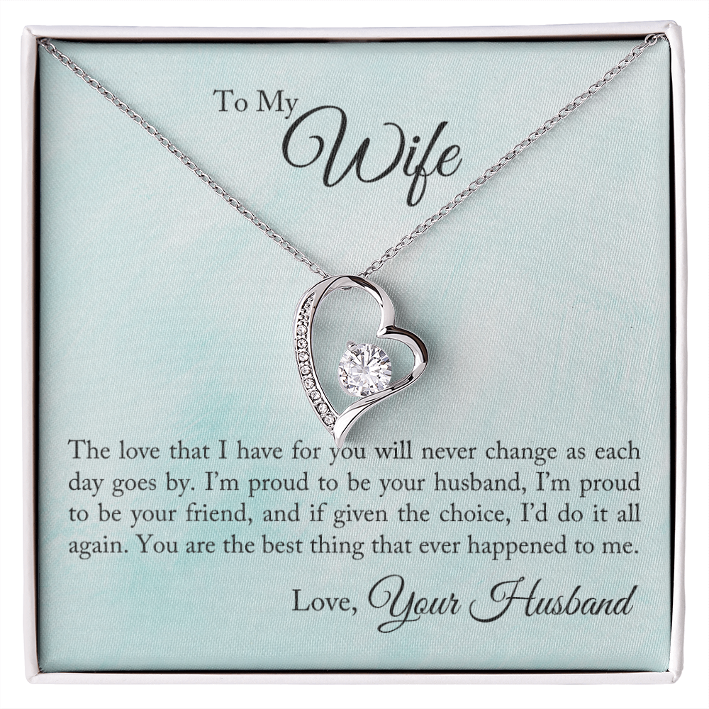 To My Wife The Love That I Have Forever Necklace w Message Card-Express Your Love Gifts