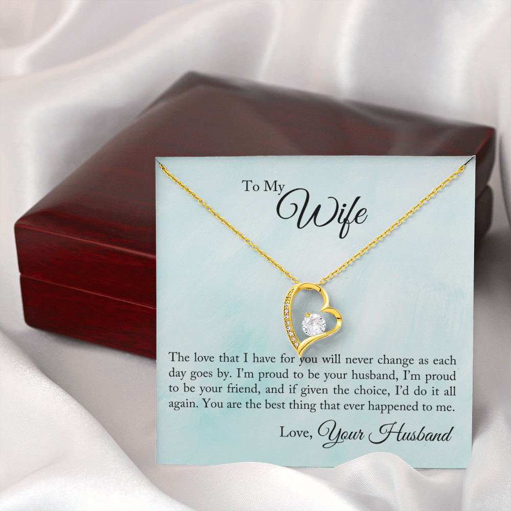 To My Wife The Love That I Have Forever Necklace w Message Card-Express Your Love Gifts