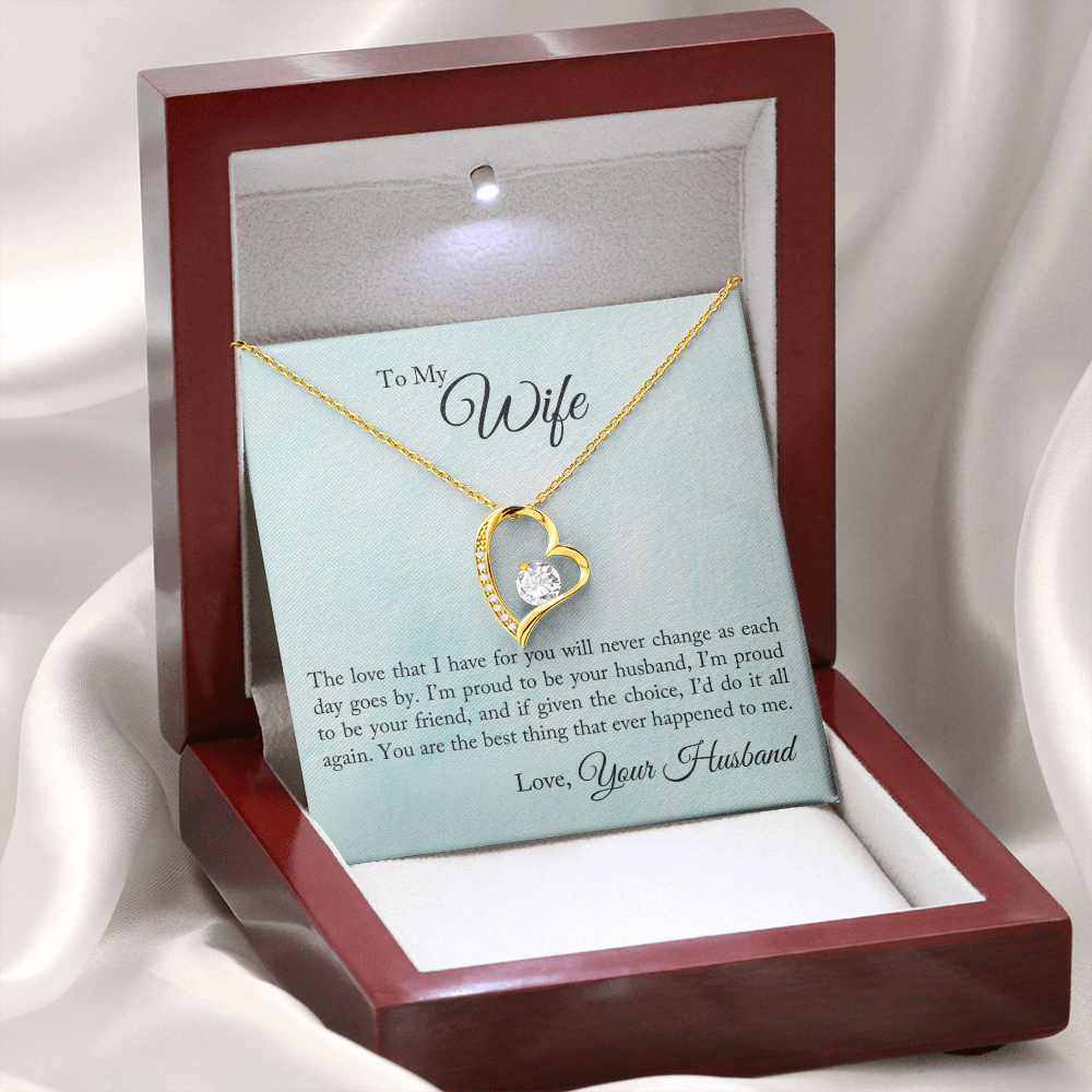 To My Wife The Love That I Have Forever Necklace w Message Card-Express Your Love Gifts