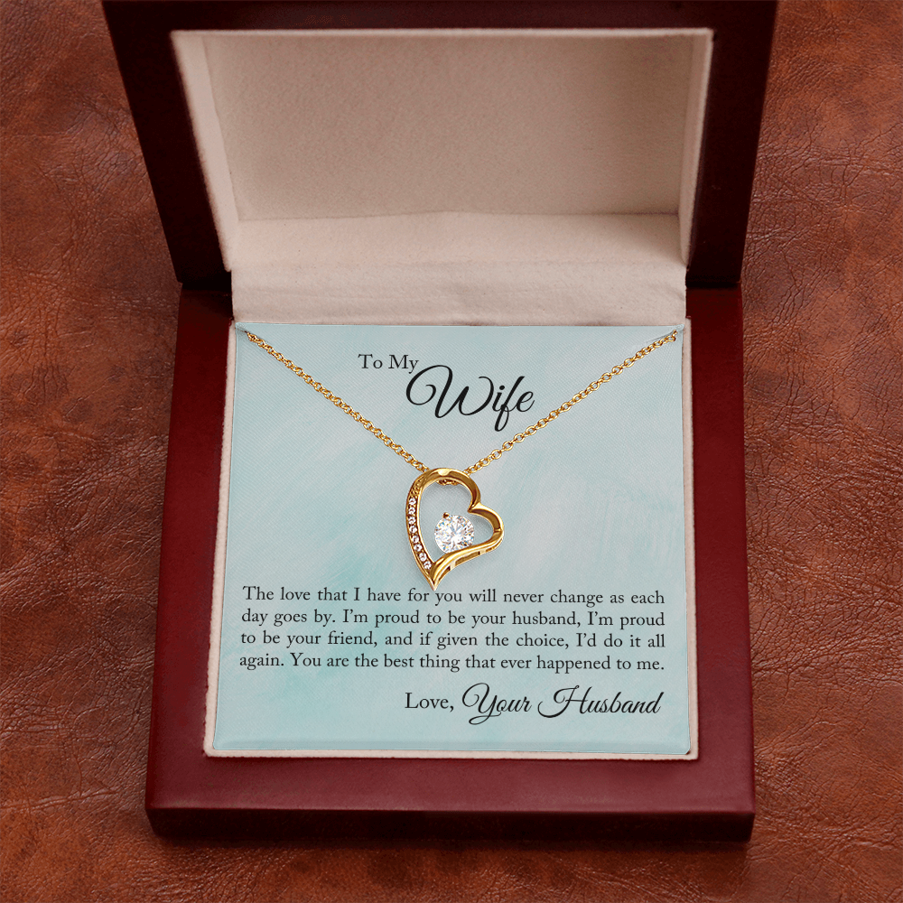 To My Wife The Love That I Have Forever Necklace w Message Card-Express Your Love Gifts