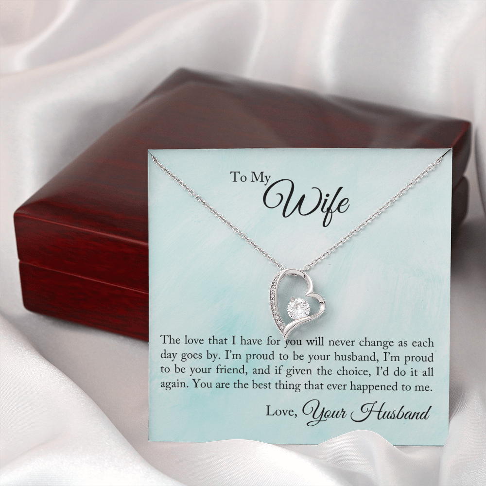 To My Wife The Love That I Have Forever Necklace w Message Card-Express Your Love Gifts