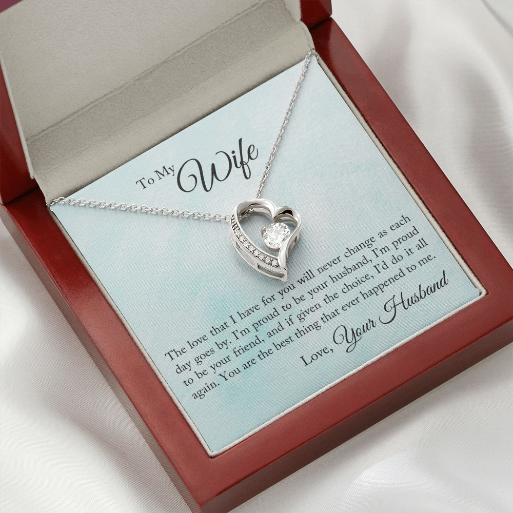 To My Wife The Love That I Have Forever Necklace w Message Card-Express Your Love Gifts