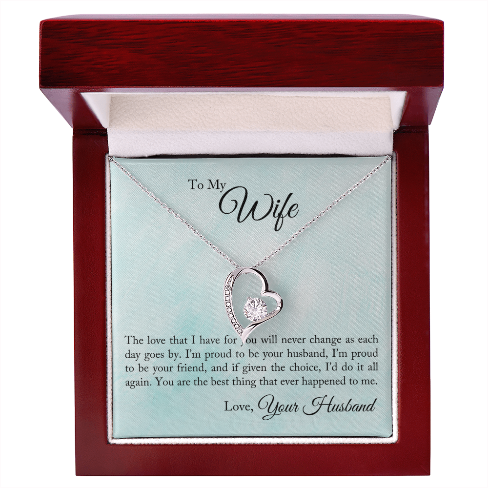 To My Wife The Love That I Have Forever Necklace w Message Card-Express Your Love Gifts