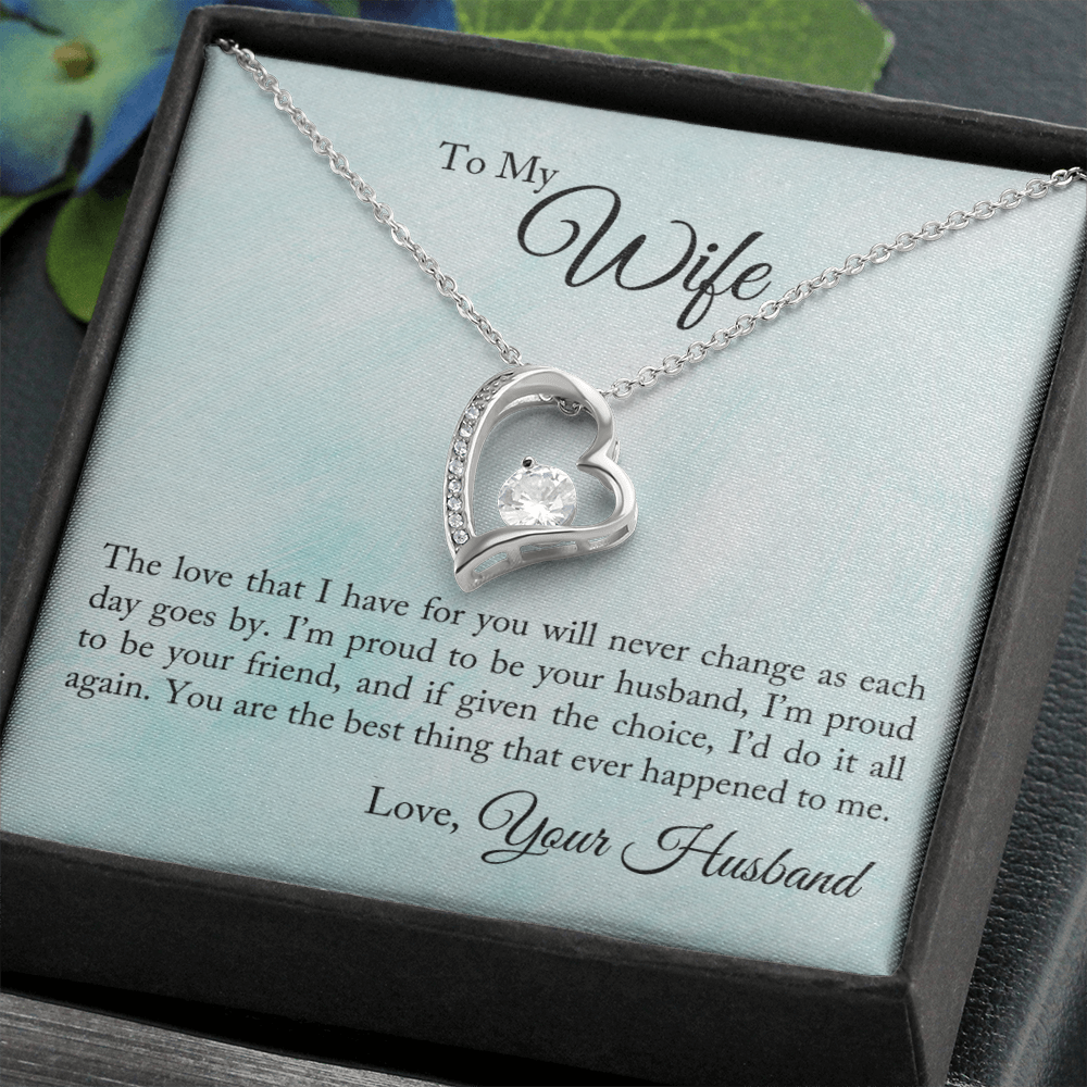 To My Wife The Love That I Have Forever Necklace w Message Card-Express Your Love Gifts