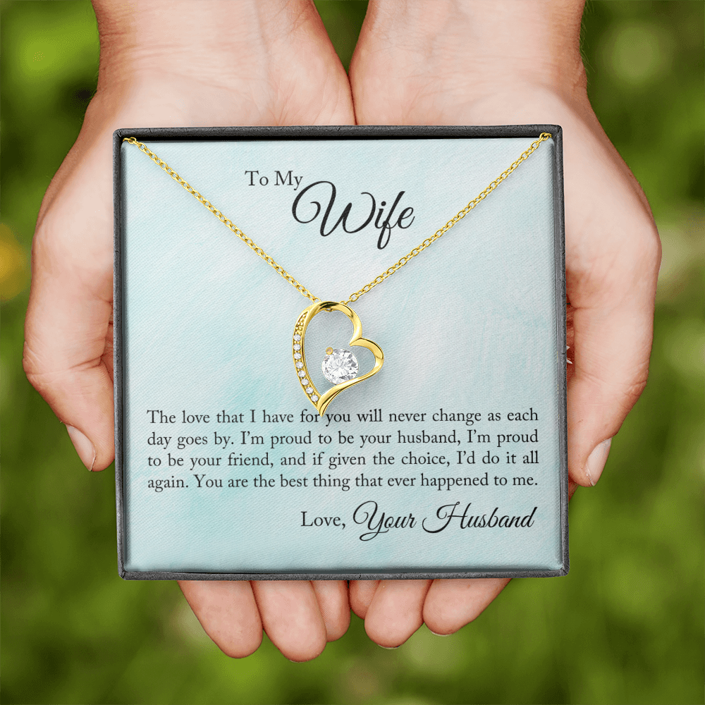 To My Wife The Love That I Have Forever Necklace w Message Card-Express Your Love Gifts