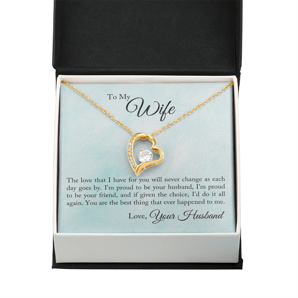 To My Wife The Love That I Have Forever Necklace w Message Card-Express Your Love Gifts