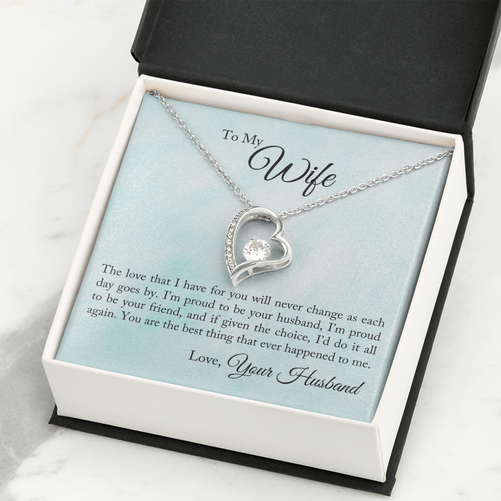 To My Wife The Love That I Have Forever Necklace w Message Card-Express Your Love Gifts