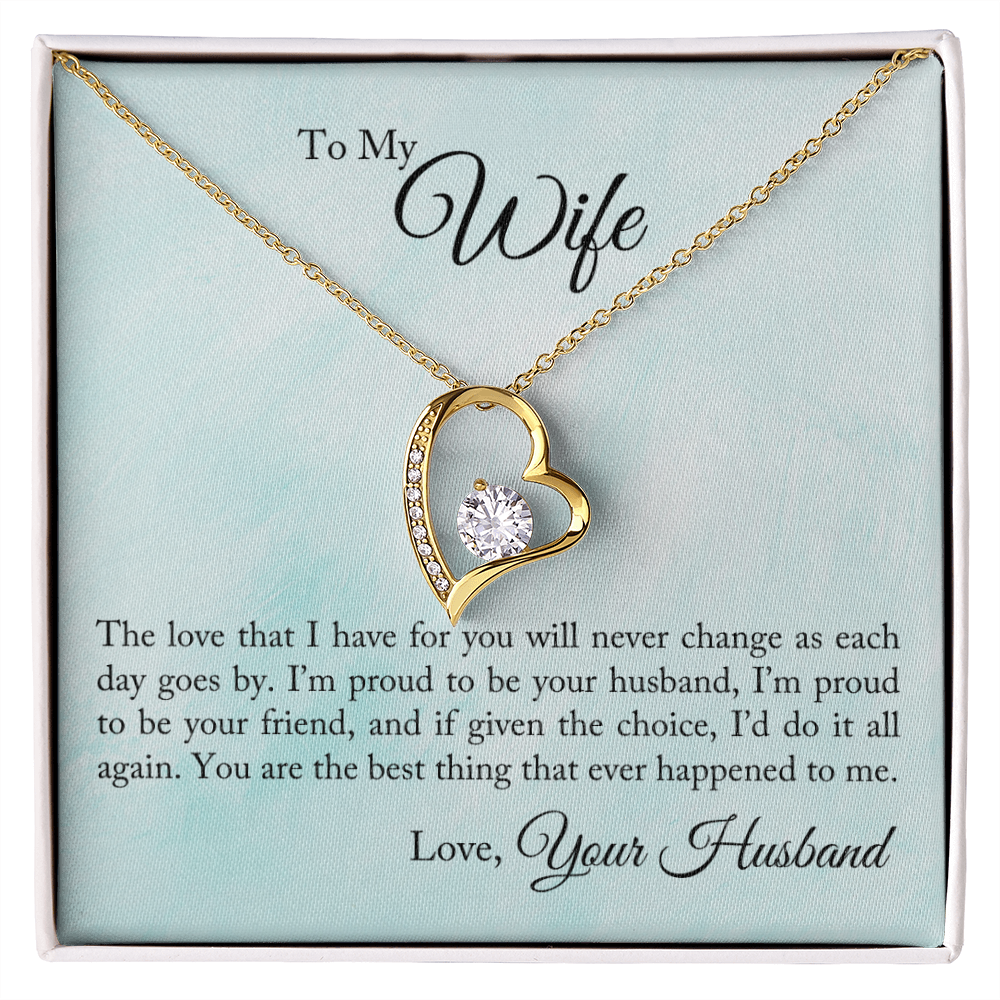 To My Wife The Love That I Have Forever Necklace w Message Card-Express Your Love Gifts