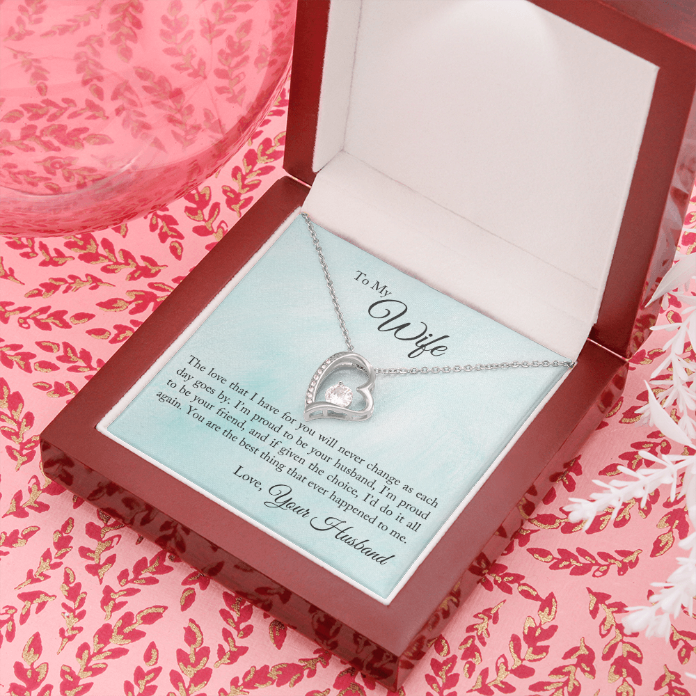 To My Wife The Love That I Have Forever Necklace w Message Card-Express Your Love Gifts