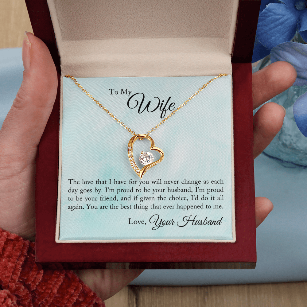 To My Wife The Love That I Have Forever Necklace w Message Card-Express Your Love Gifts