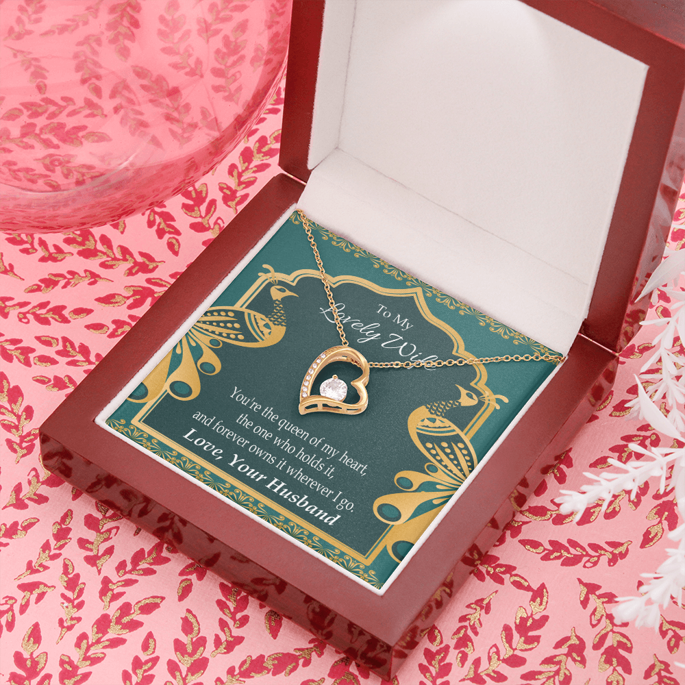 To My Wife To My Lovely Wife Forever Necklace w Message Card-Express Your Love Gifts