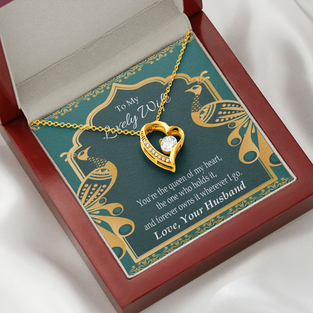 To My Wife To My Lovely Wife Forever Necklace w Message Card-Express Your Love Gifts