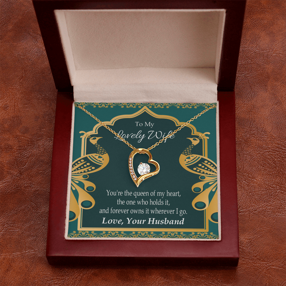 To My Wife To My Lovely Wife Forever Necklace w Message Card-Express Your Love Gifts