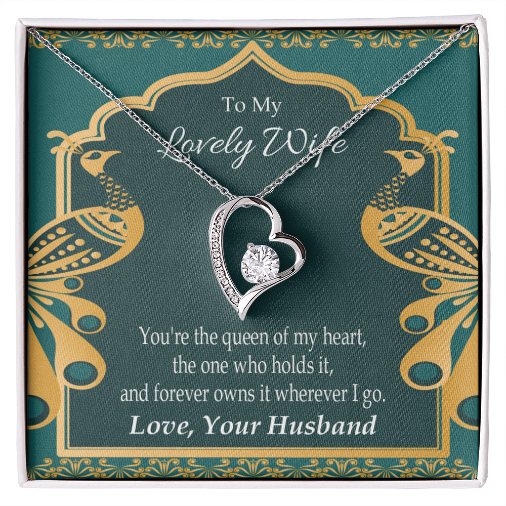 To My Wife To My Lovely Wife Forever Necklace w Message Card-Express Your Love Gifts