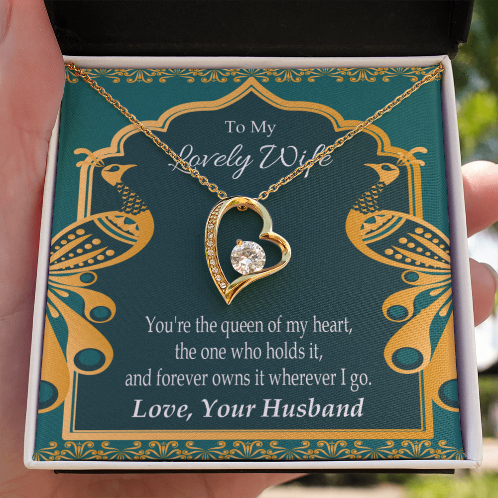 To My Wife To My Lovely Wife Forever Necklace w Message Card-Express Your Love Gifts