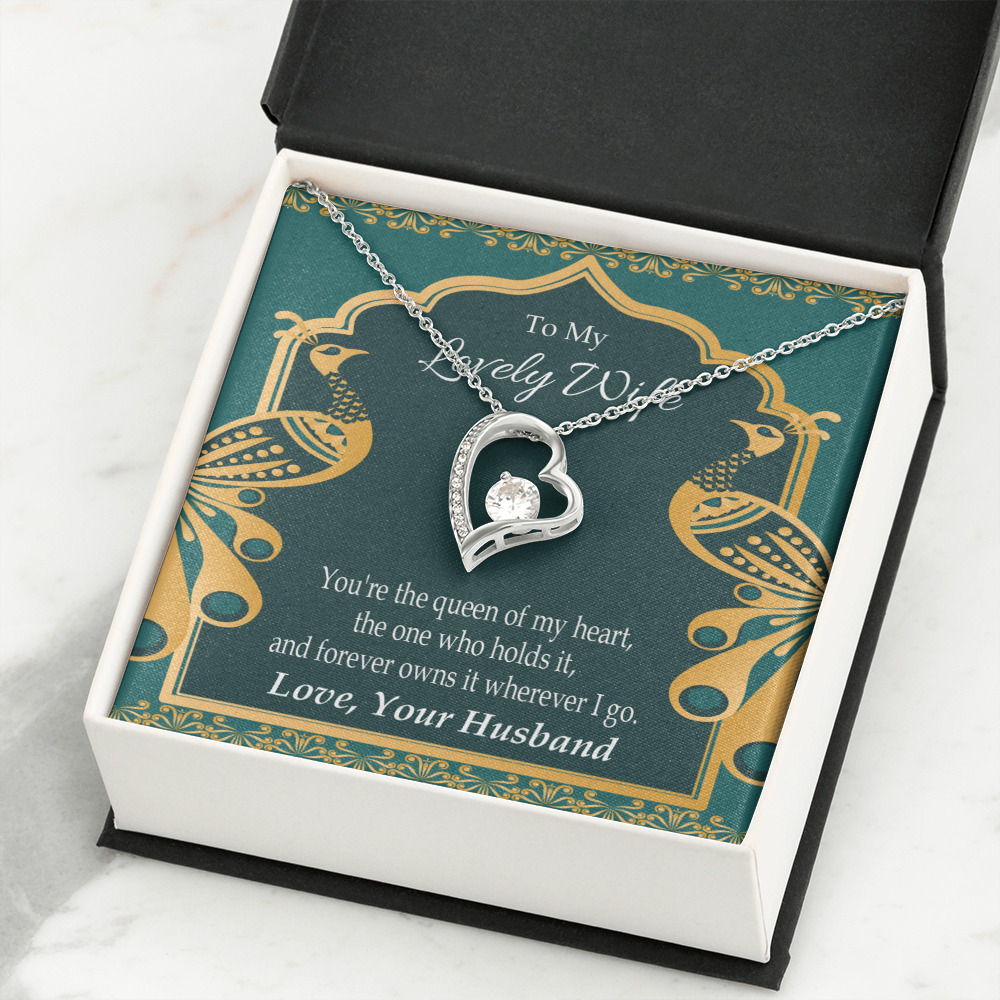 To My Wife To My Lovely Wife Forever Necklace w Message Card-Express Your Love Gifts