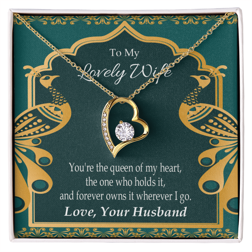 To My Wife To My Lovely Wife Forever Necklace w Message Card-Express Your Love Gifts