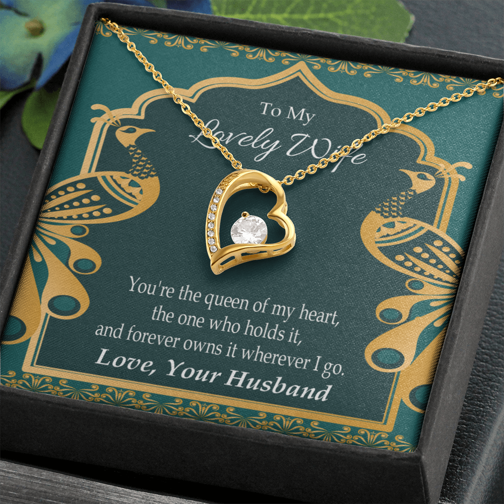 To My Wife To My Lovely Wife Forever Necklace w Message Card-Express Your Love Gifts