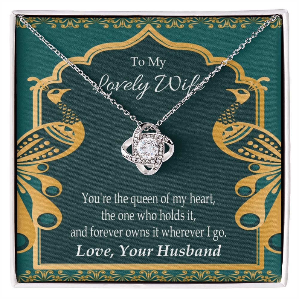 To My Wife To My Lovely Wife Infinity Knot Necklace Message Card-Express Your Love Gifts