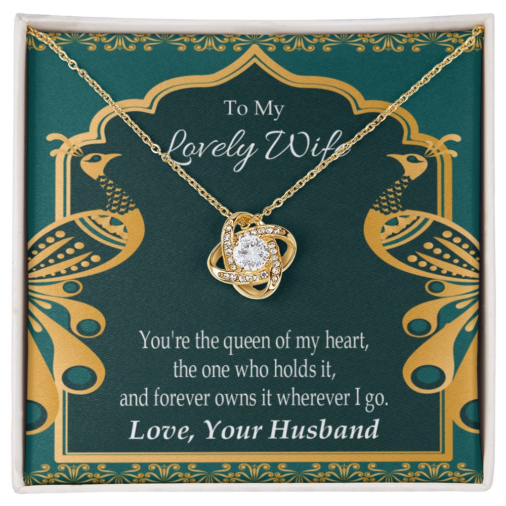 To My Wife To My Lovely Wife Infinity Knot Necklace Message Card-Express Your Love Gifts