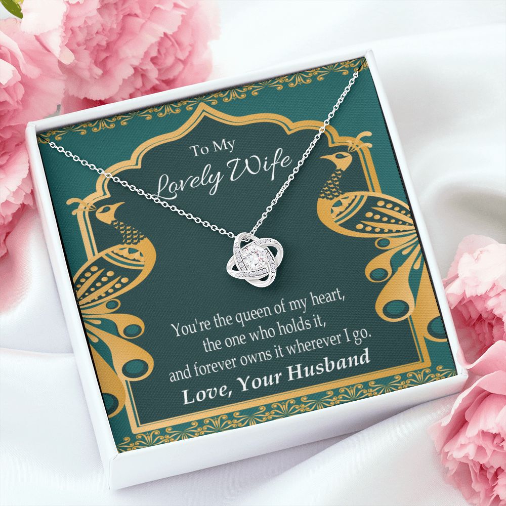 To My Wife To My Lovely Wife Infinity Knot Necklace Message Card-Express Your Love Gifts