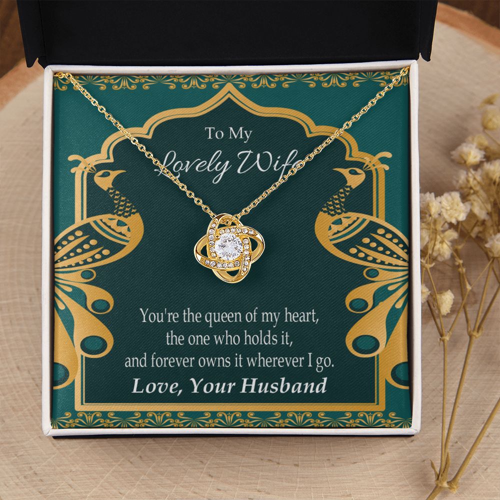 To My Wife To My Lovely Wife Infinity Knot Necklace Message Card-Express Your Love Gifts