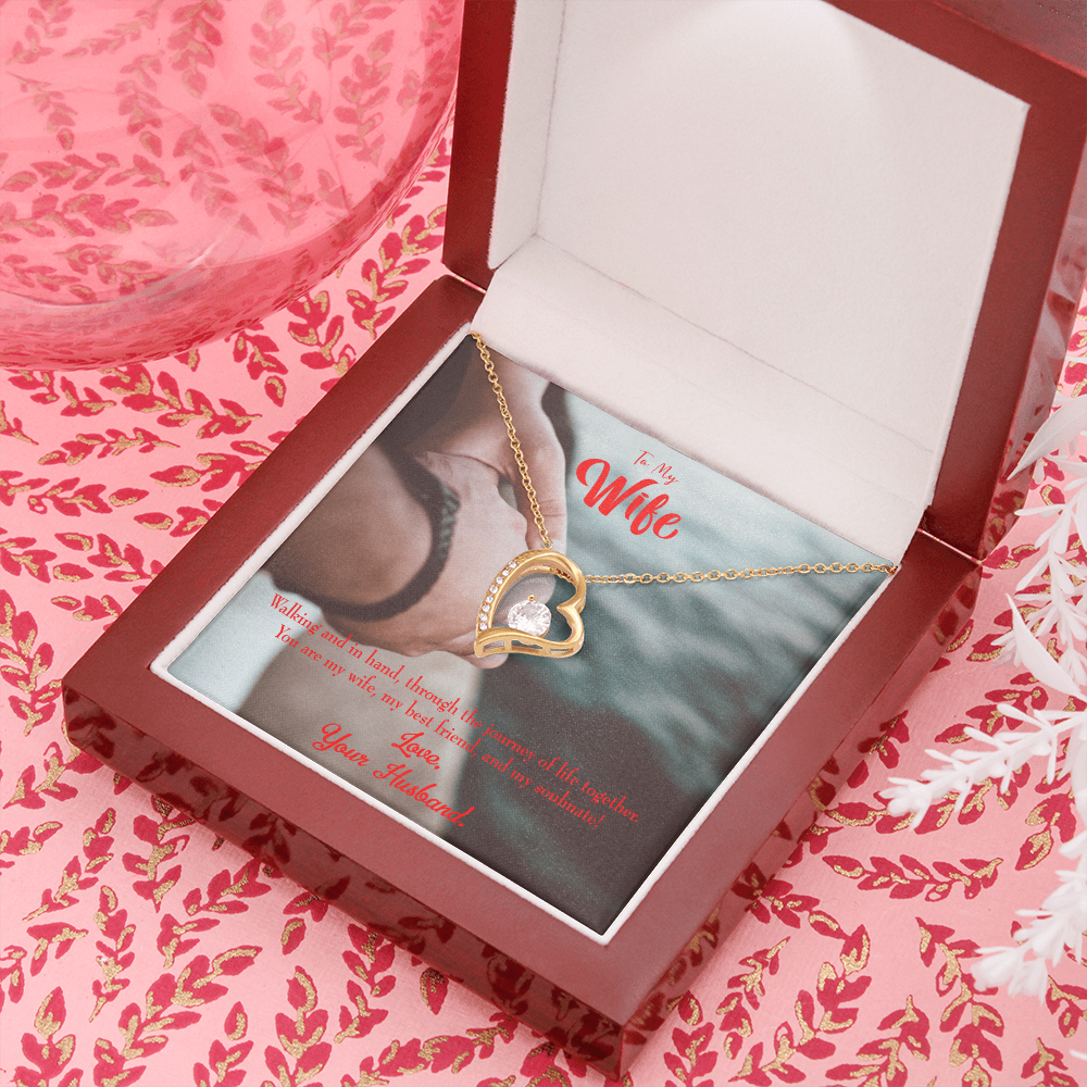 To My Wife To my Soulmate Forever Necklace w Message Card-Express Your Love Gifts