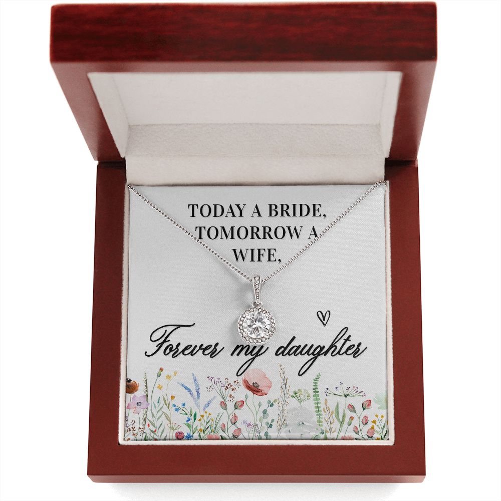 To My Wife Today a Bride Eternal Hope Necklace Message Card-Express Your Love Gifts