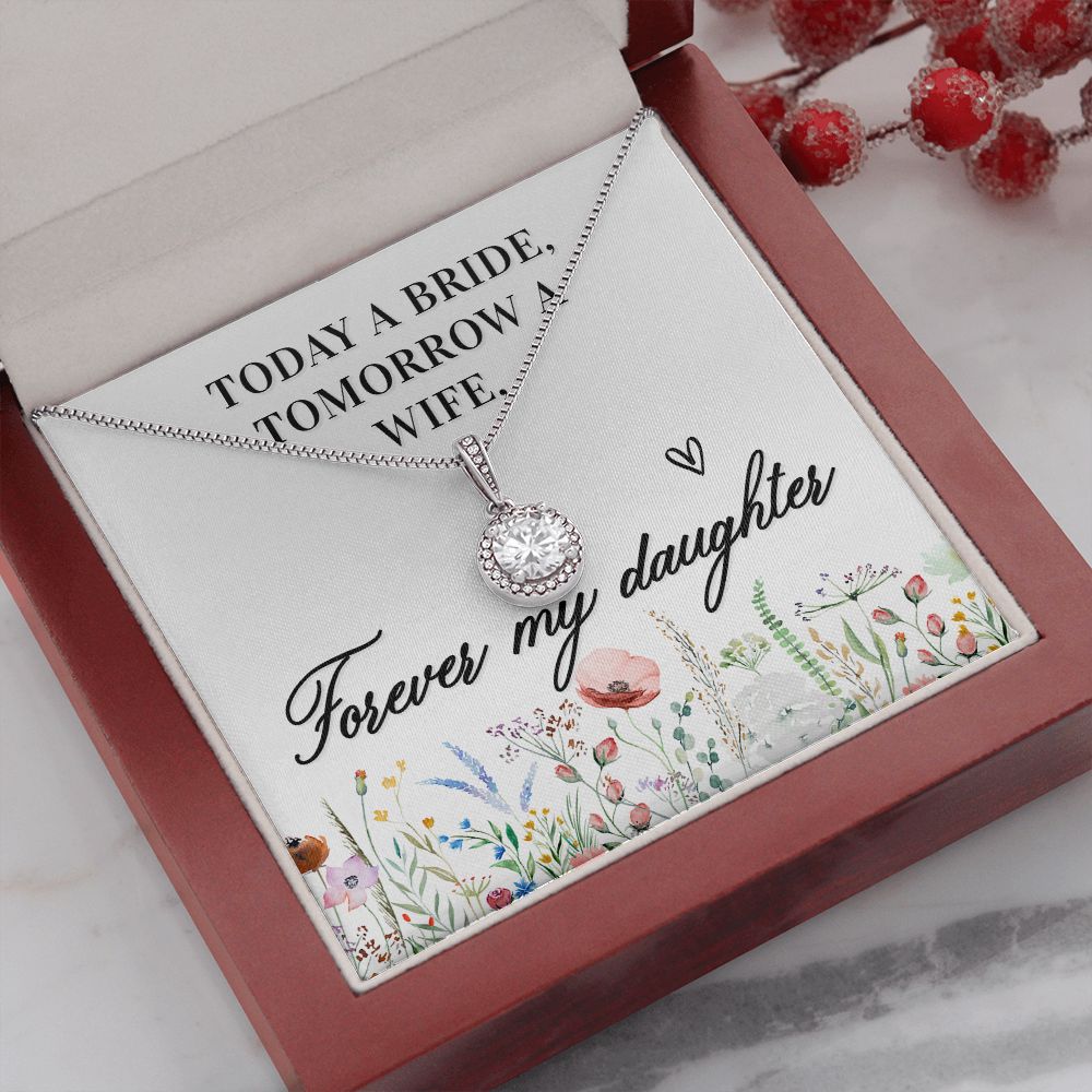 To My Wife Today a Bride Eternal Hope Necklace Message Card-Express Your Love Gifts