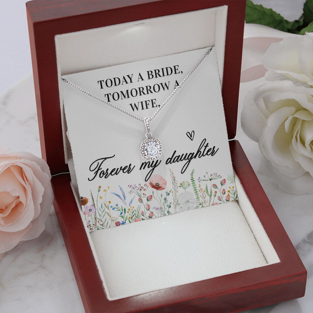 To My Wife Today a Bride Eternal Hope Necklace Message Card-Express Your Love Gifts