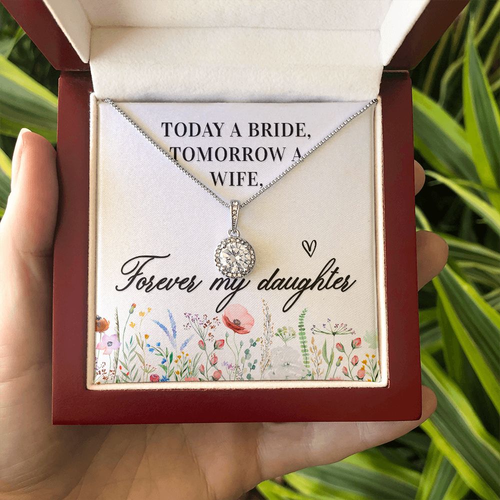 To My Wife Today a Bride Eternal Hope Necklace Message Card-Express Your Love Gifts