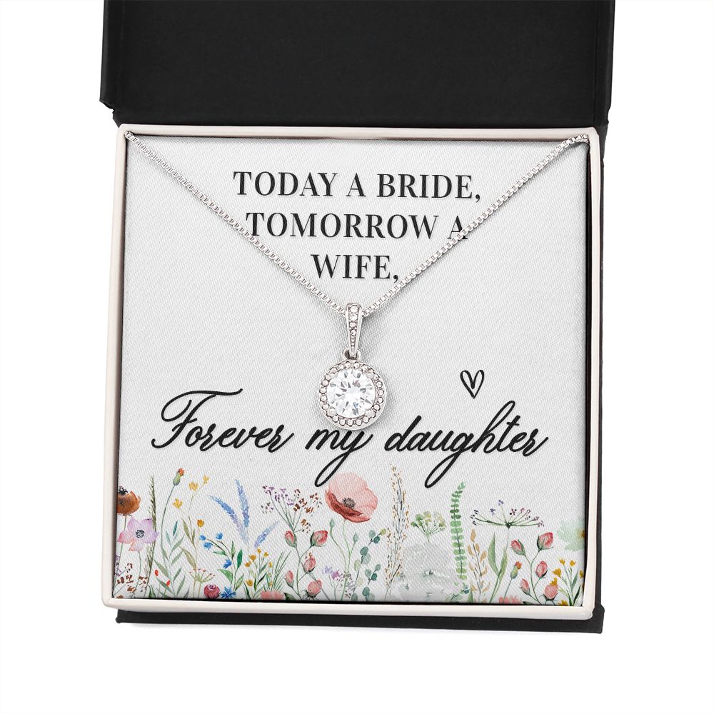 To My Wife Today a Bride Eternal Hope Necklace Message Card-Express Your Love Gifts