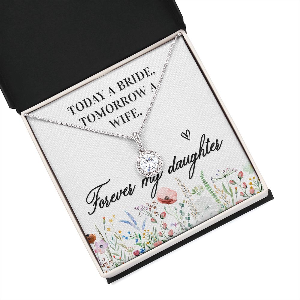 To My Wife Today a Bride Eternal Hope Necklace Message Card-Express Your Love Gifts