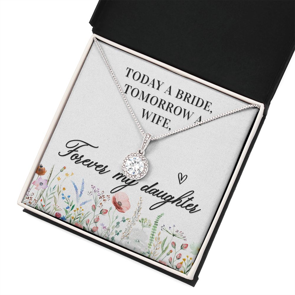 To My Wife Today a Bride Eternal Hope Necklace Message Card-Express Your Love Gifts