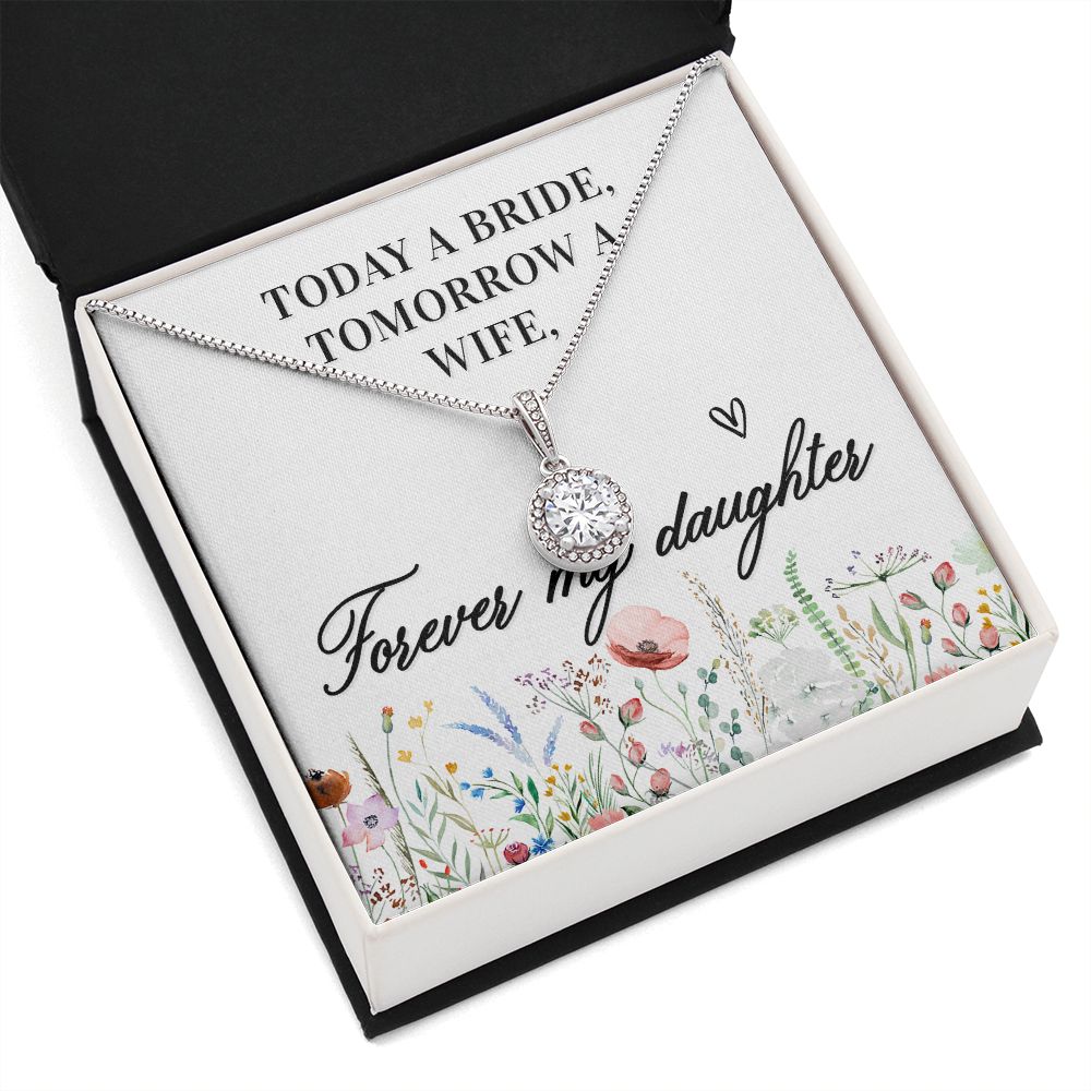 To My Wife Today a Bride Eternal Hope Necklace Message Card-Express Your Love Gifts