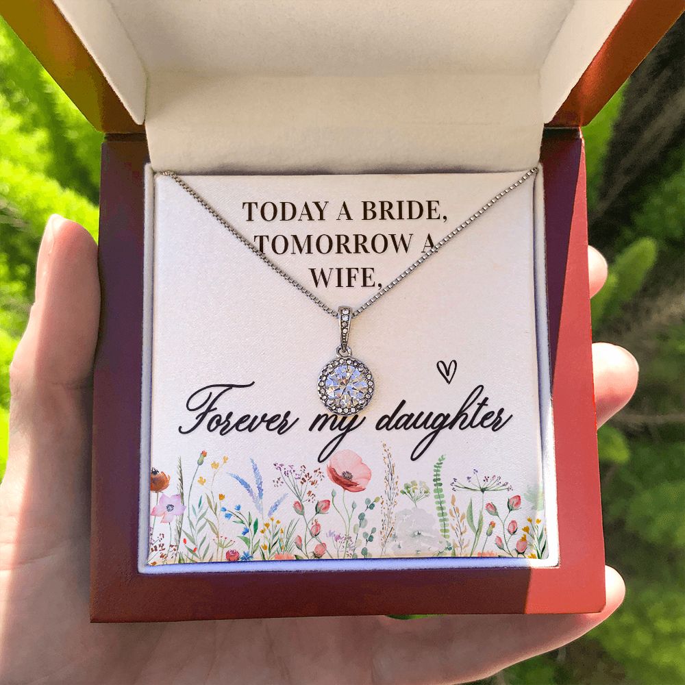 To My Wife Today a Bride Eternal Hope Necklace Message Card-Express Your Love Gifts