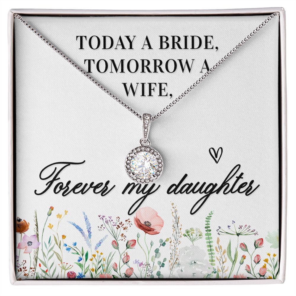 To My Wife Today a Bride Eternal Hope Necklace Message Card-Express Your Love Gifts