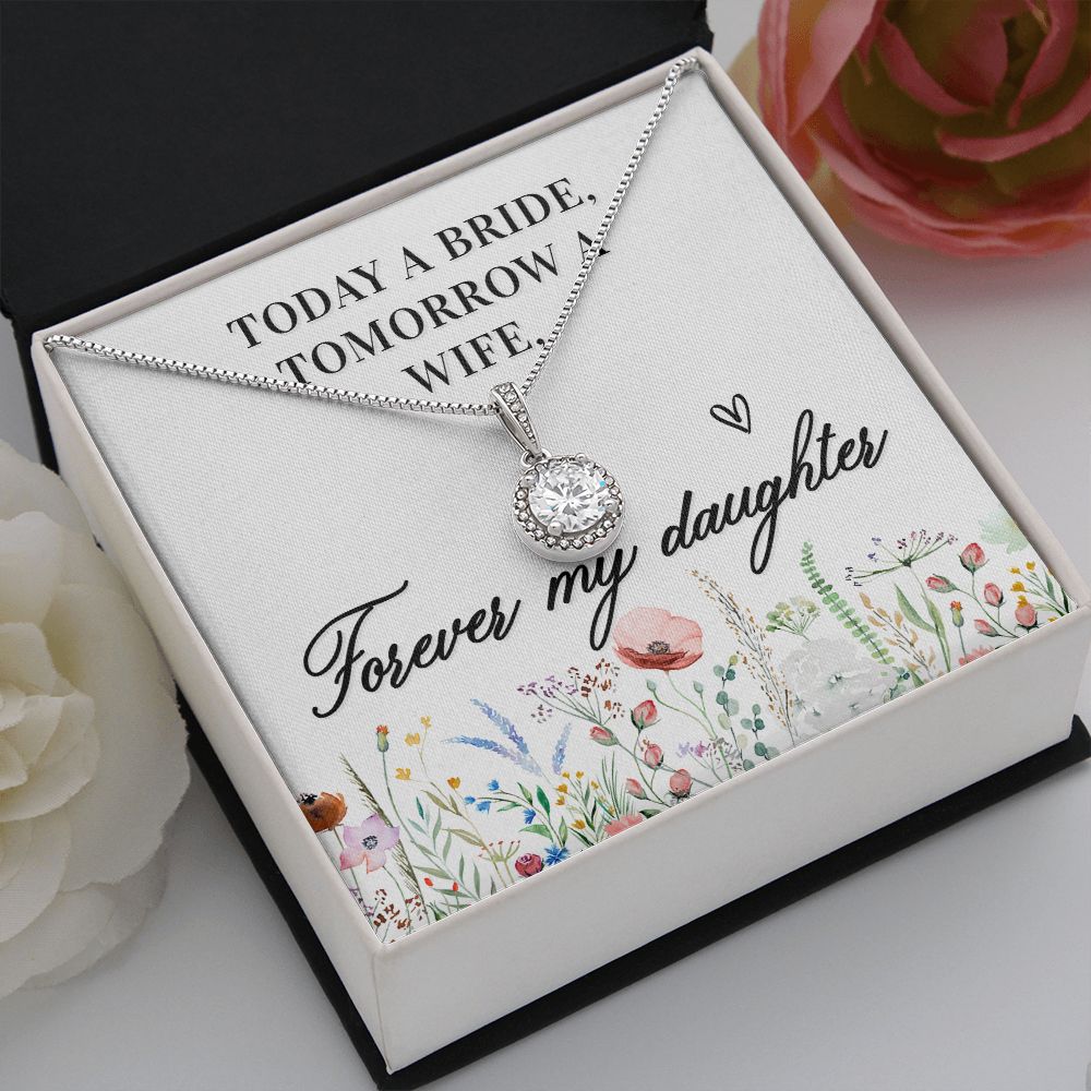 To My Wife Today a Bride Eternal Hope Necklace Message Card-Express Your Love Gifts