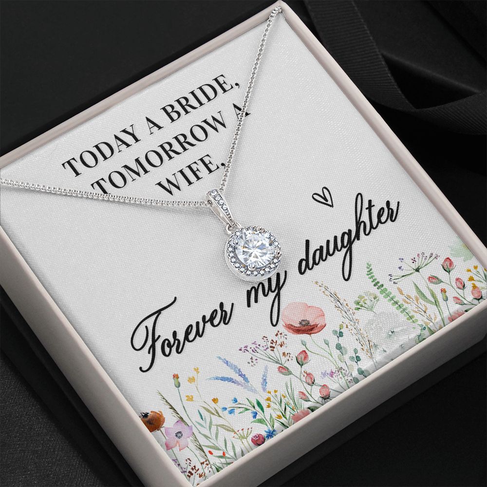 To My Wife Today a Bride Eternal Hope Necklace Message Card-Express Your Love Gifts